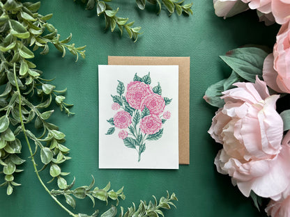 Peony Greeting Card