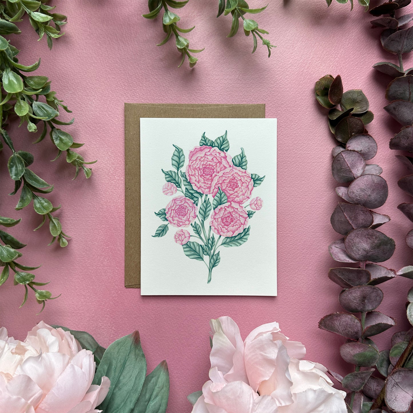 Peony Greeting Card