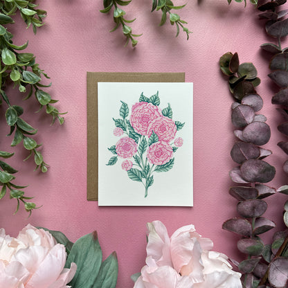 Peony Greeting Card