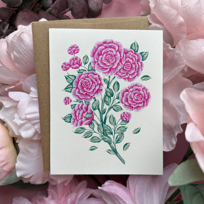 Rose Floral Greeting Card