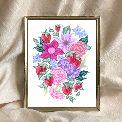 Strawberry Flower Art Print
