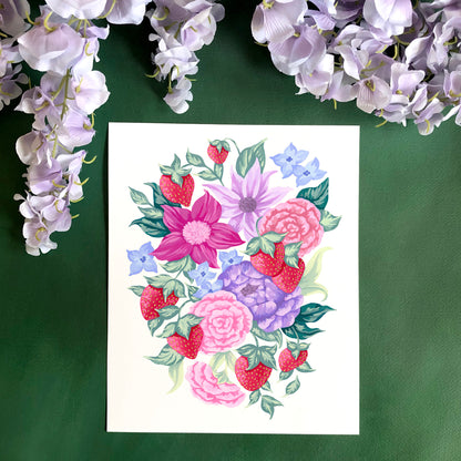Strawberry Flower Art Print