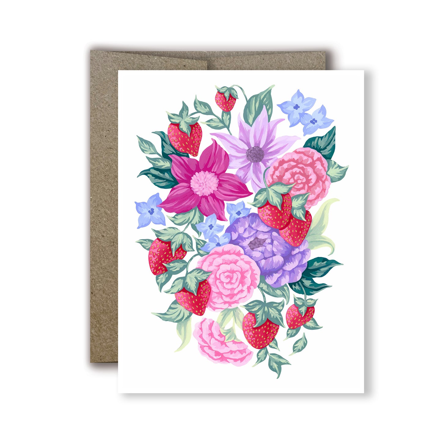 Strawberry Flower Greeting Card