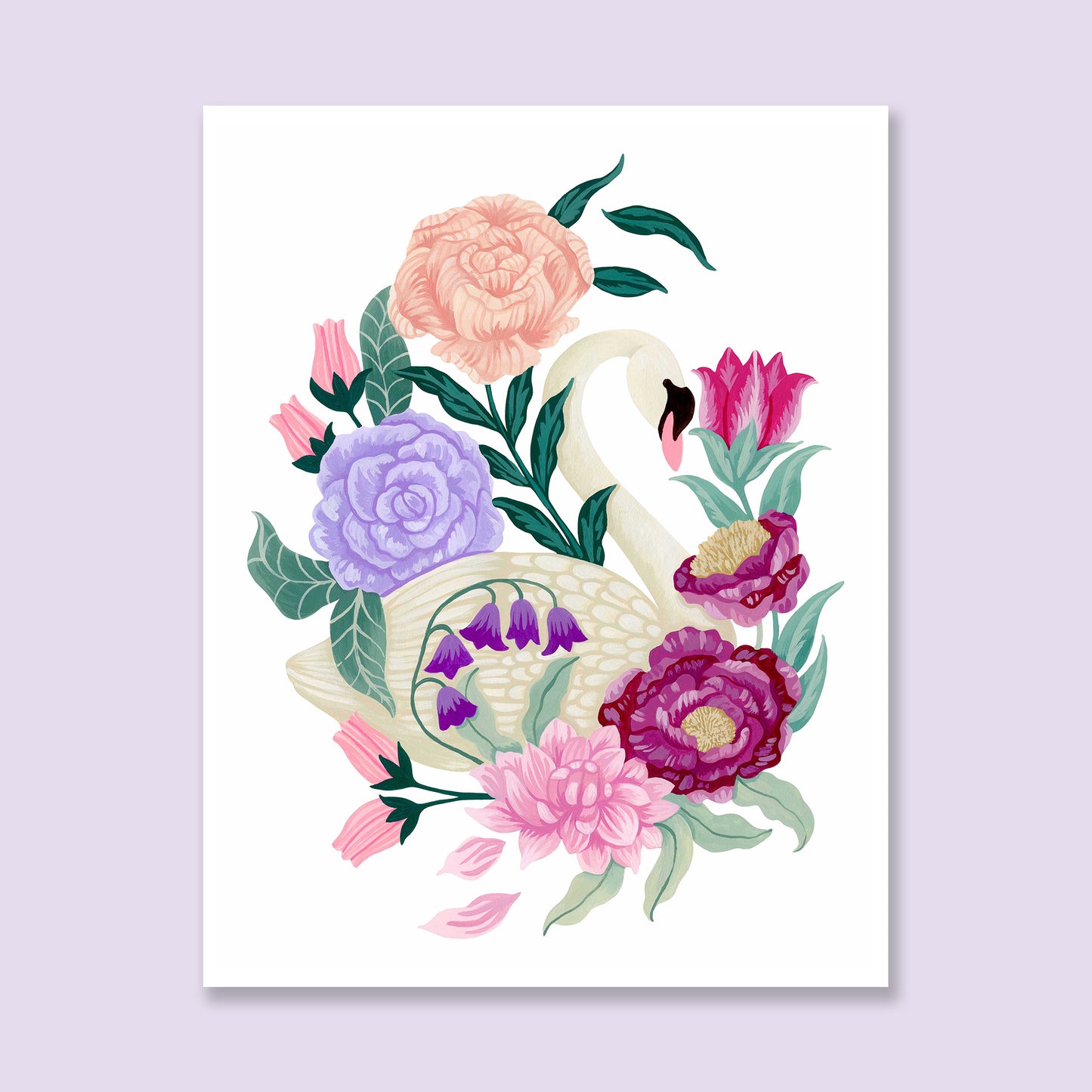 Swan Flower Art Print