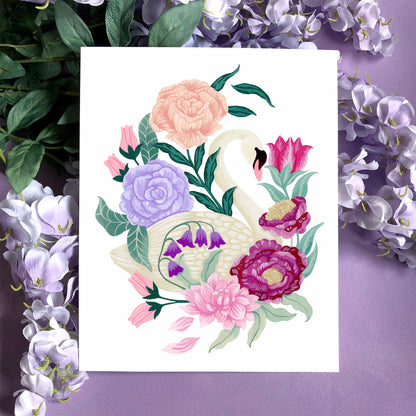 Swan Flower Art Print