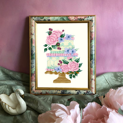 Pastel Vintage Cake Art Print