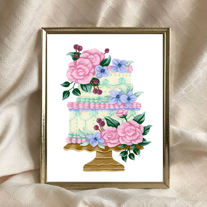 Pastel Vintage Cake Art Print